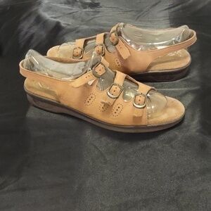 SAS Trio II Tripad Comfort Sandals 6M Taupe Slingback Casual Sporty Neutral Soft